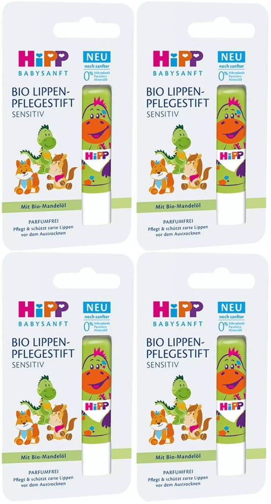 Hipp Babysanft Organik Dudak Nemlendiricisi Ultra Sensıtıv 4.8GR (Yeşil) (4 Lü Set)