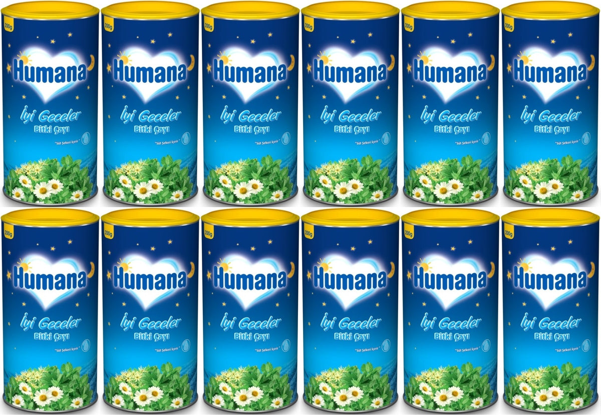 Humana İyi Geceler Çayı 200GR (Melisa Yağı İçeren Karışık Bitki İçecek Tozu) (12 Li Set)