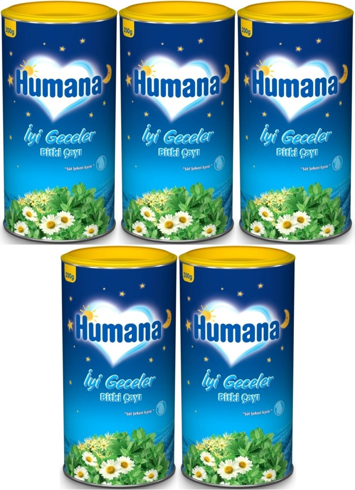 Humana İyi Geceler Çayı 200GR (Melisa Yağı İçeren Karışık Bitki İçecek Tozu) (5 Li Set)