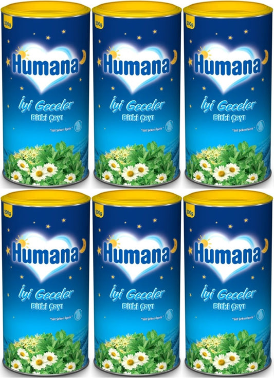 Humana İyi Geceler Çayı 200GR (Melisa Yağı İçeren Karışık Bitki İçecek Tozu) (6 Lı Set)