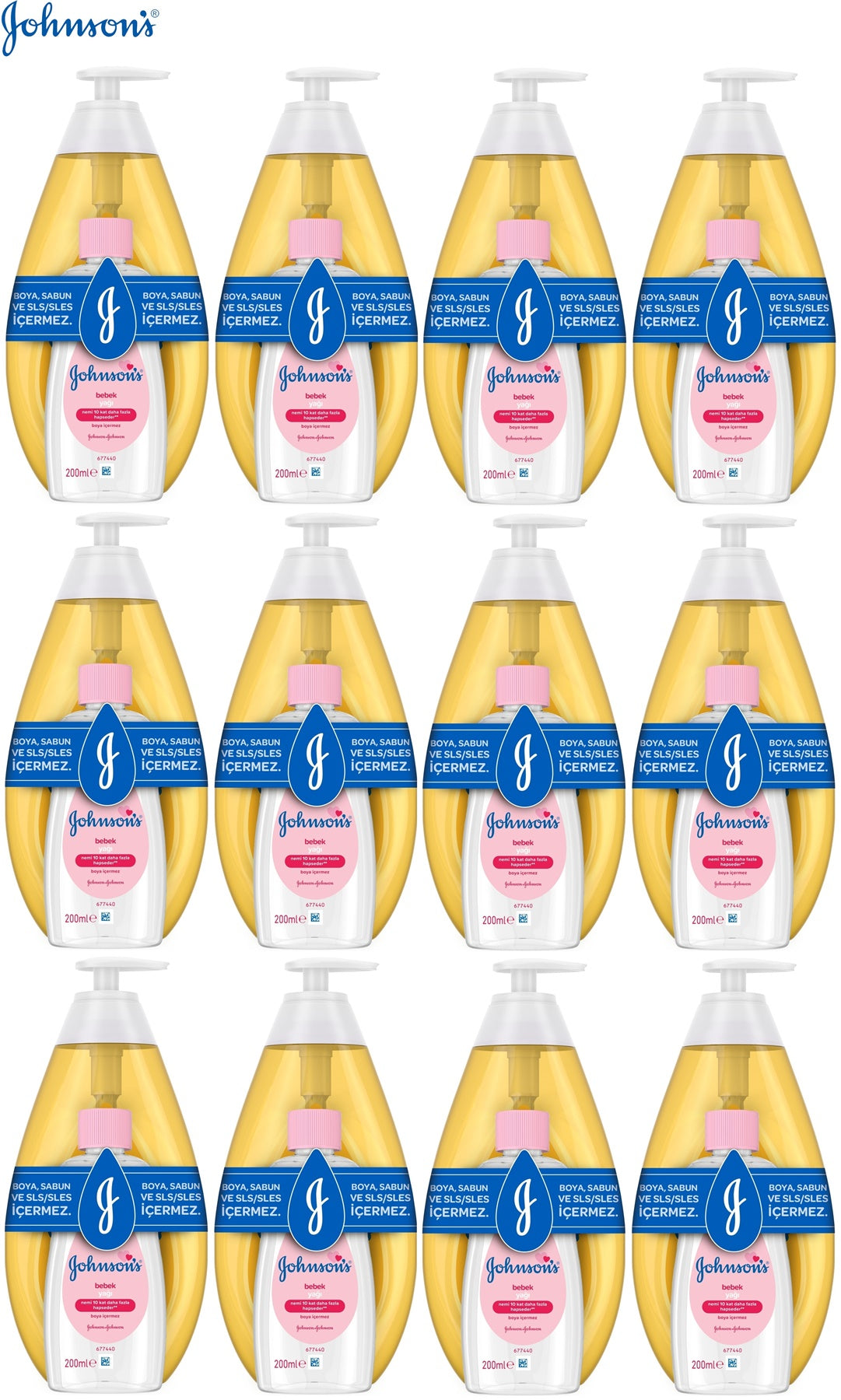 Johnsons Baby Bebek Şampuanı Klasik 750Ml+Bebek Yağı 200Ml (12 Li Set)