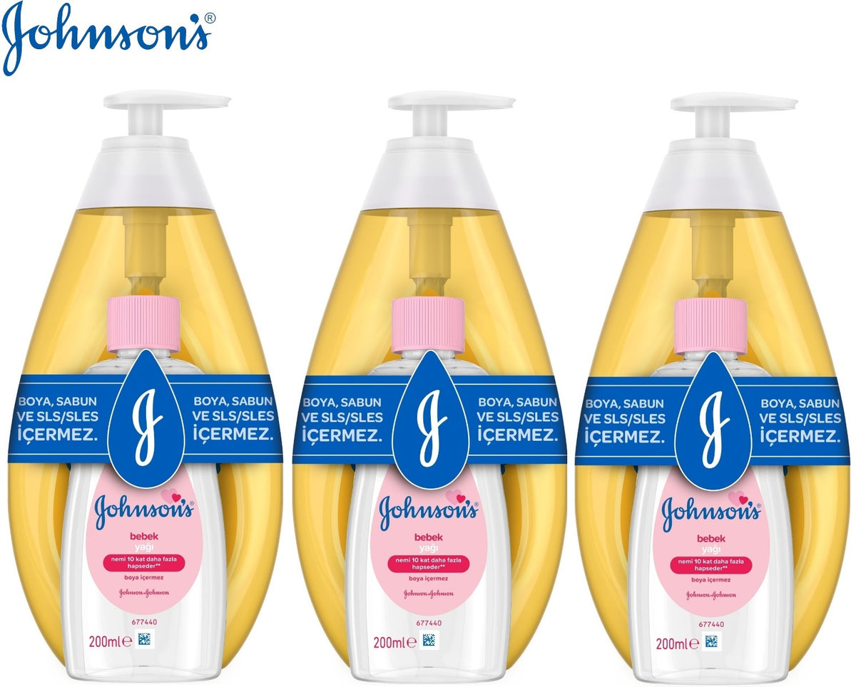 Johnsons Baby Bebek Şampuanı Klasik 750Ml+Bebek Yağı 200Ml (3 Lü Set)