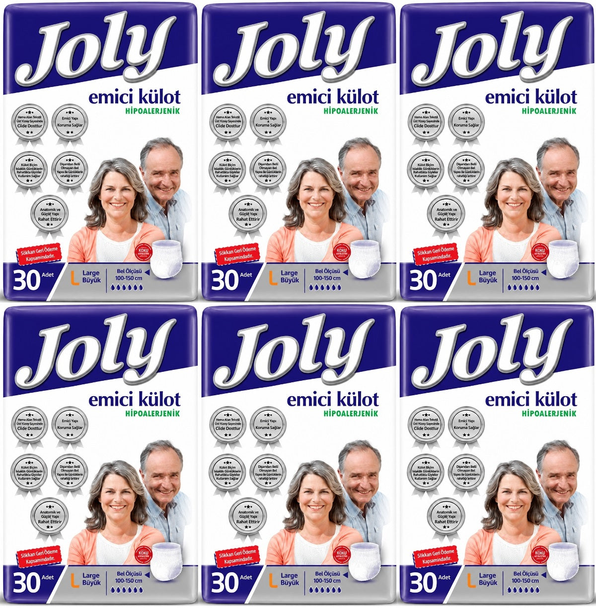 Joly Emici Külot Yetişkin Bezi L - Büyük - Large 180 Adet