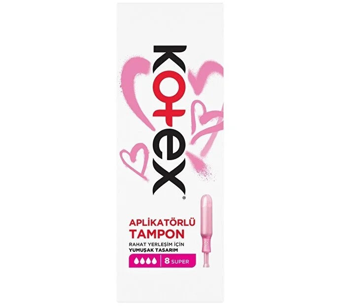 Kotex Aplikatörlü Tampon 8 Adet Süper Tekli Pk
