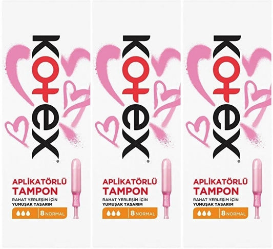 Kotex Aplikatörlü Tampon Normal 24 Lü Set (3PK*8)