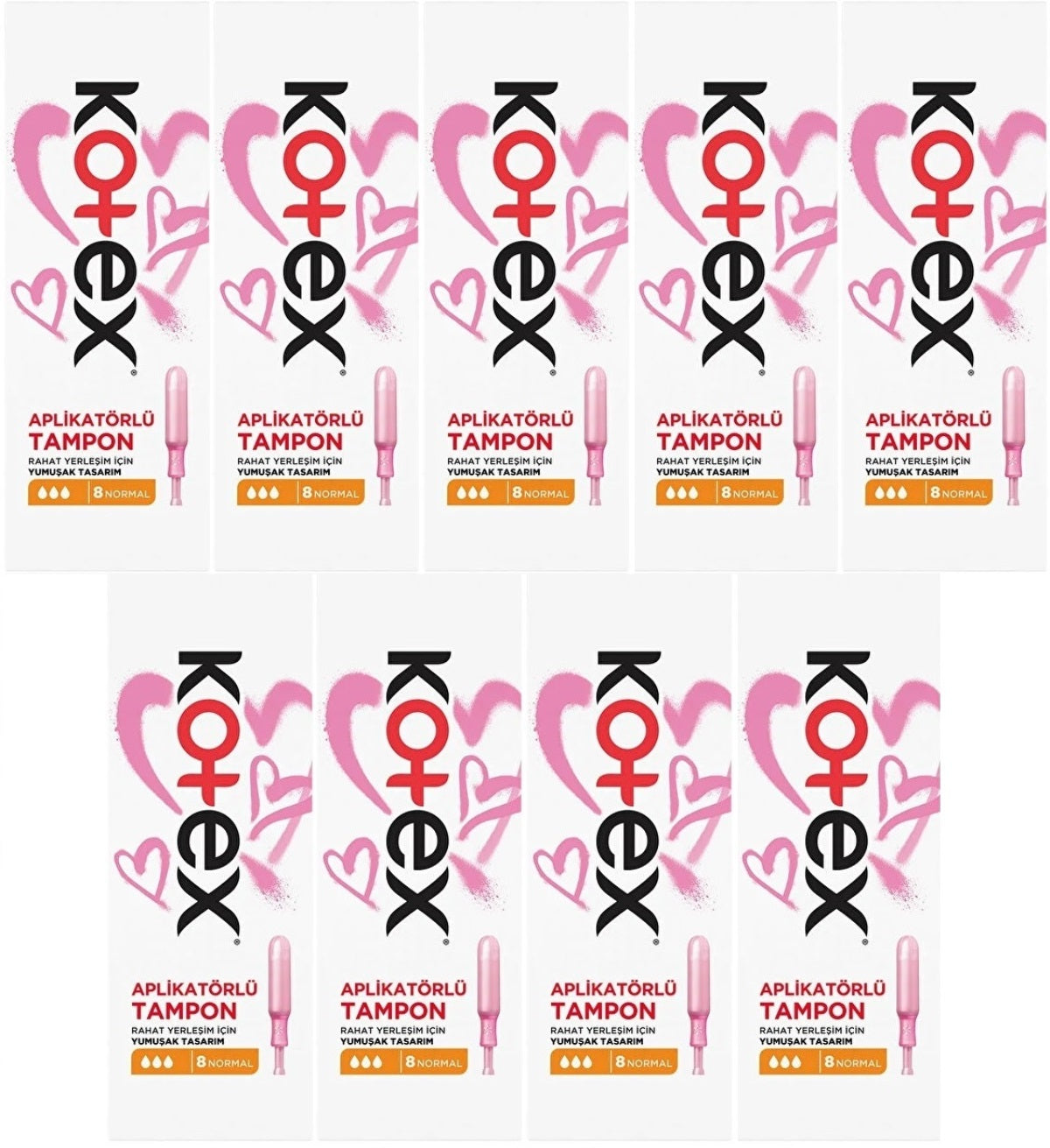 Kotex Aplikatörlü Tampon Normal 72 Li Set (9PK*8)