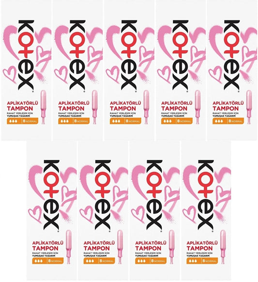 Kotex Aplikatörlü Tampon Normal 72 Li Set (9PK*8)
