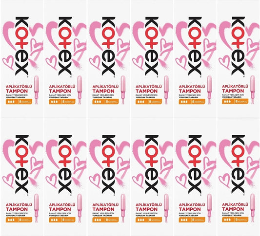 Kotex Aplikatörlü Tampon Normal 96 Lı Set (12PK*8)