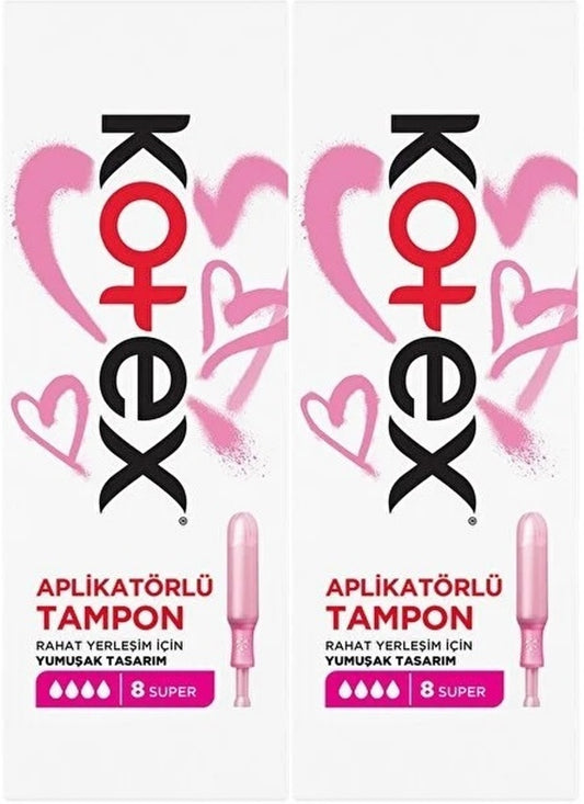 Kotex Aplikatörlü Tampon Süper 16 Lı Set (2PK*8)