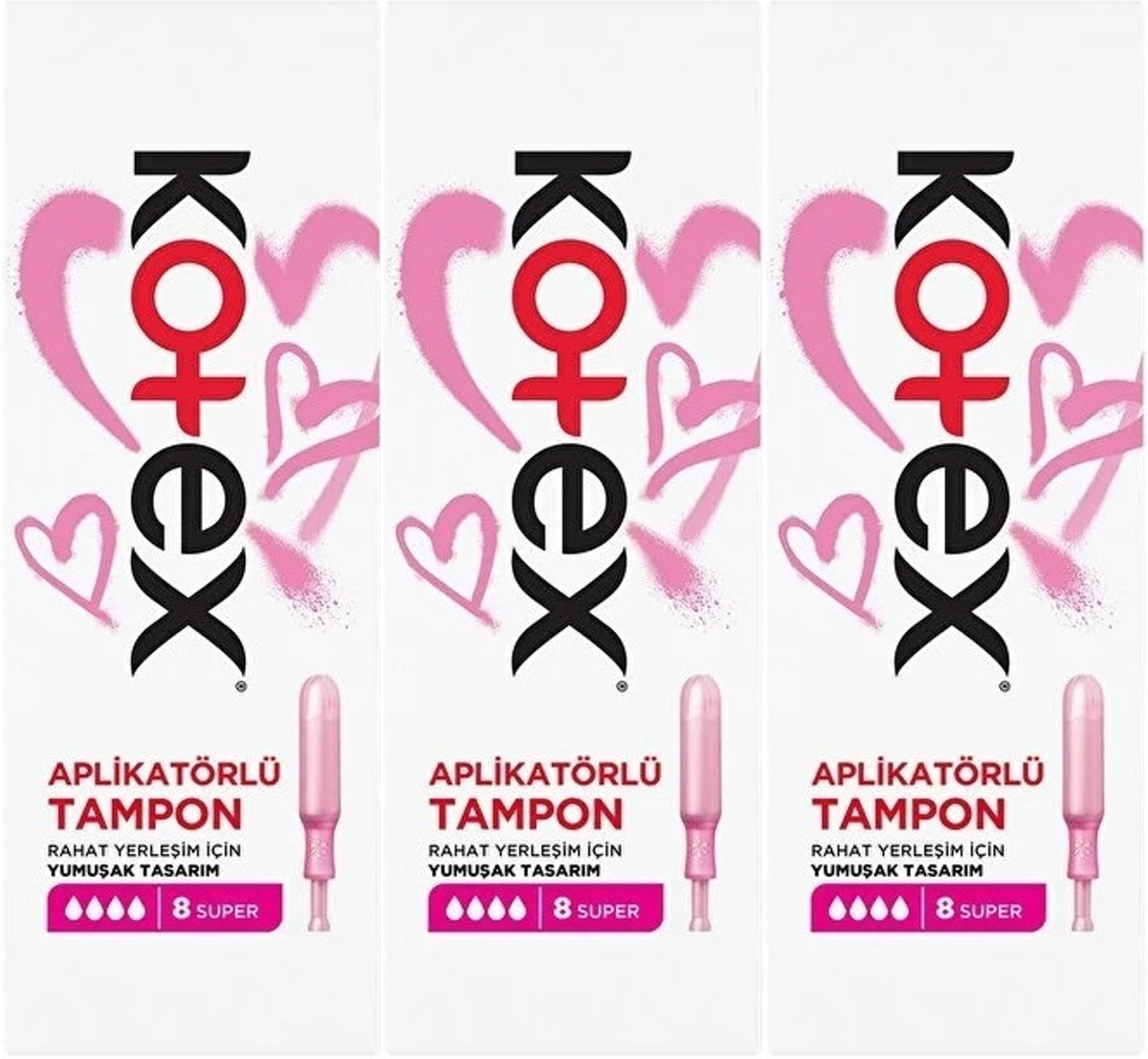 Kotex Aplikatörlü Tampon Süper 24 Lü Set (3PK*8)