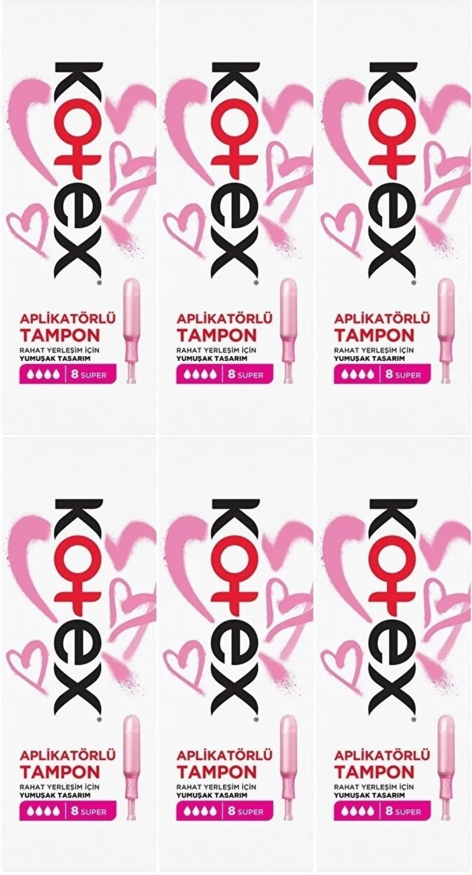Kotex Aplikatörlü Tampon Süper 48 Li Set (6PK*8)