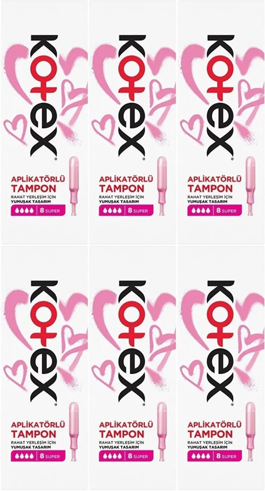 Kotex Aplikatörlü Tampon Süper 48 Li Set (6PK*8)