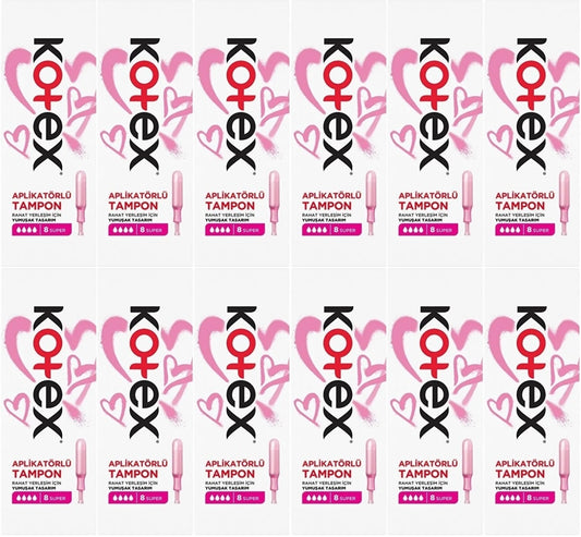 Kotex Aplikatörlü Tampon Süper 96 Lı Set (12PK*8)
