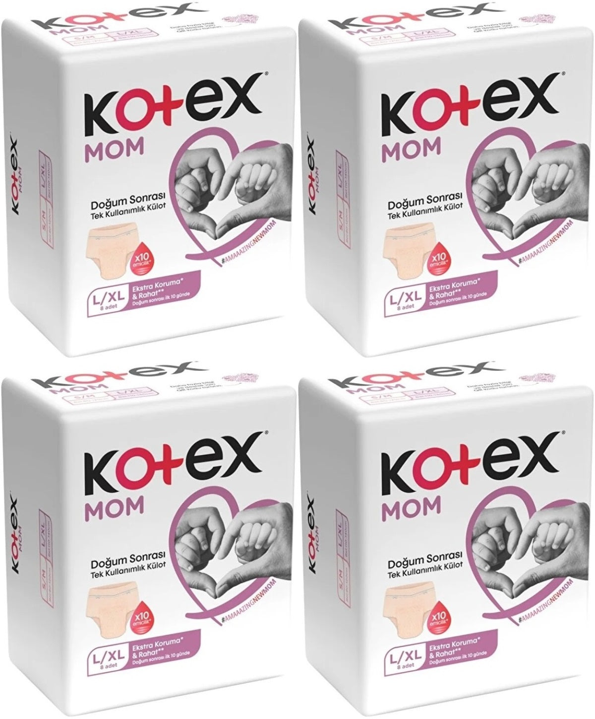 Kotex Mom Lohusa Külodu - Külot Bez L - Large - Büyük / XL - Extra Large - 32 Li Set (4PK*8)