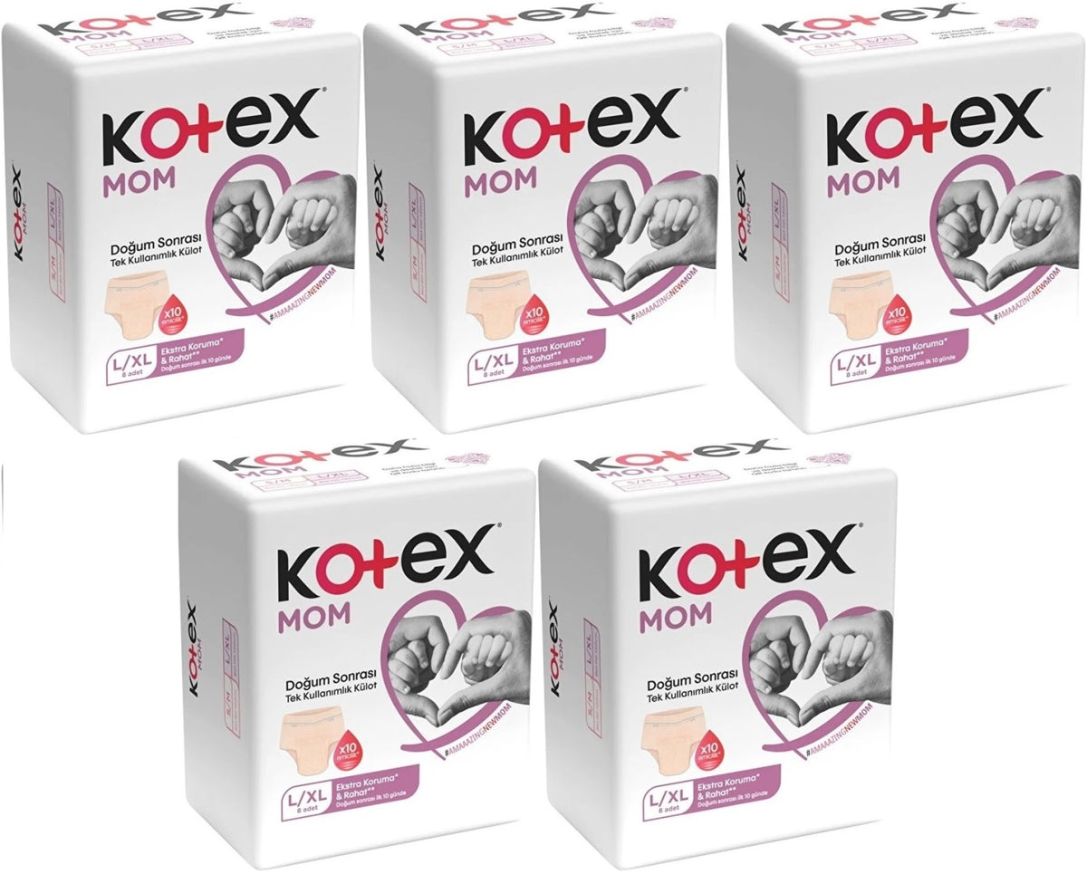 Kotex Mom Lohusa Külodu - Külot Bez L - Large - Büyük / XL - Extra Large - 40 Lı Set (5PK*8)