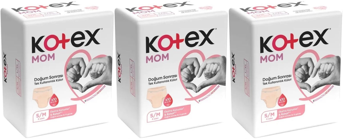 Kotex Mom Lohusa Külodu - Külot Bez S - Small - Küçük / M - Medium - Orta 24 Lü Set (3PK*8)