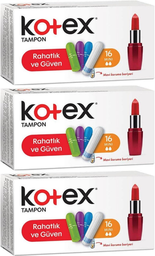Kotex Tampon Mini 48 Li Set (3PK*16)