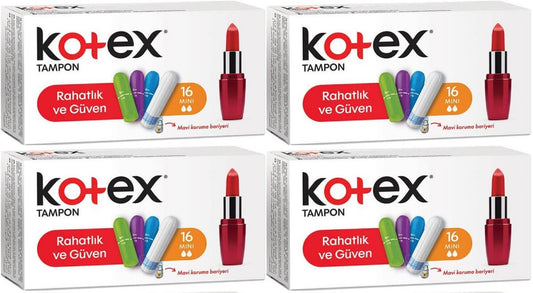 Kotex Tampon Mini 64 Lü Set (4PK*16)