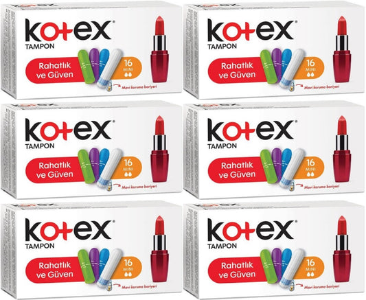 Kotex Tampon Mini 96 Lı Set (6PK*16)