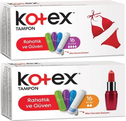 Kotex Tampon Süper - Mini 32 Li Karma Set (2PK*16)