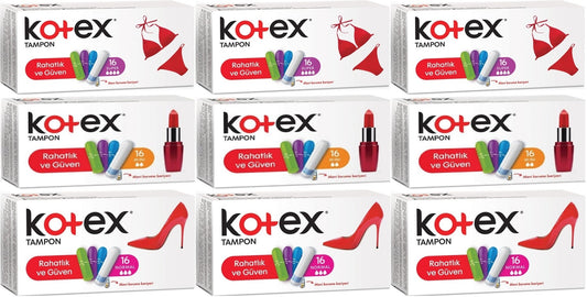 Kotex Tampon Süper - Mini - Normal 144 Lü Karma Set (9PK*16)