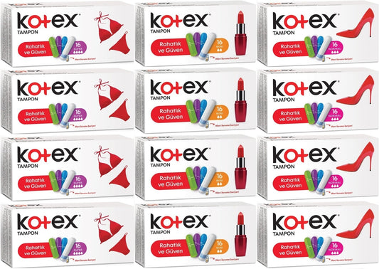Kotex Tampon Süper - Mini - Normal 192 Li Karma Set (12PK*16)