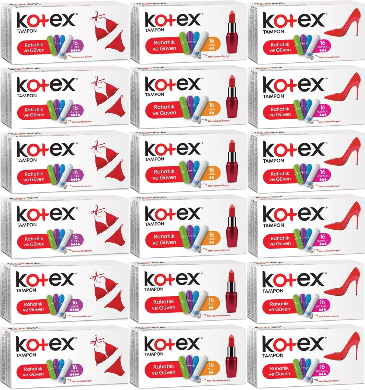 Kotex Tampon Süper - Mini - Normal 288 Li Karma Set (18PK*16)