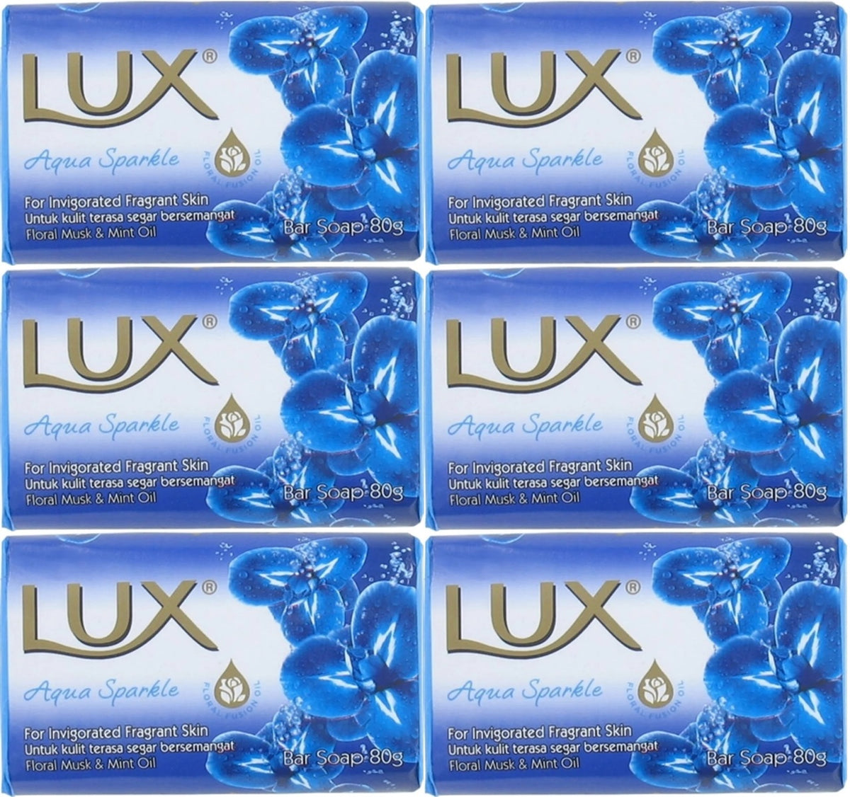 Lux Sabun 80GR Aqua Sparkle (Su Gibi Işıltı) (6 Lı Set)