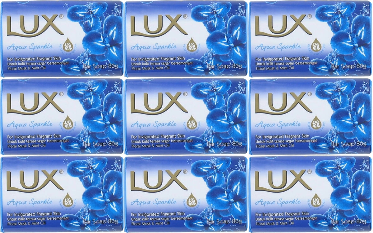 Lux Sabun 80GR Aqua Sparkle (Su Gibi Işıltı) (9 Lu Set)