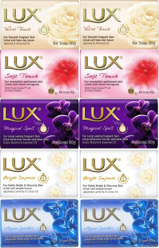 Lux Sabun 80GR (Karma 10 Lu Set) Soft Touch/Velvet Touch/Magicial Spell/Aqua Sparke/Bright Impress