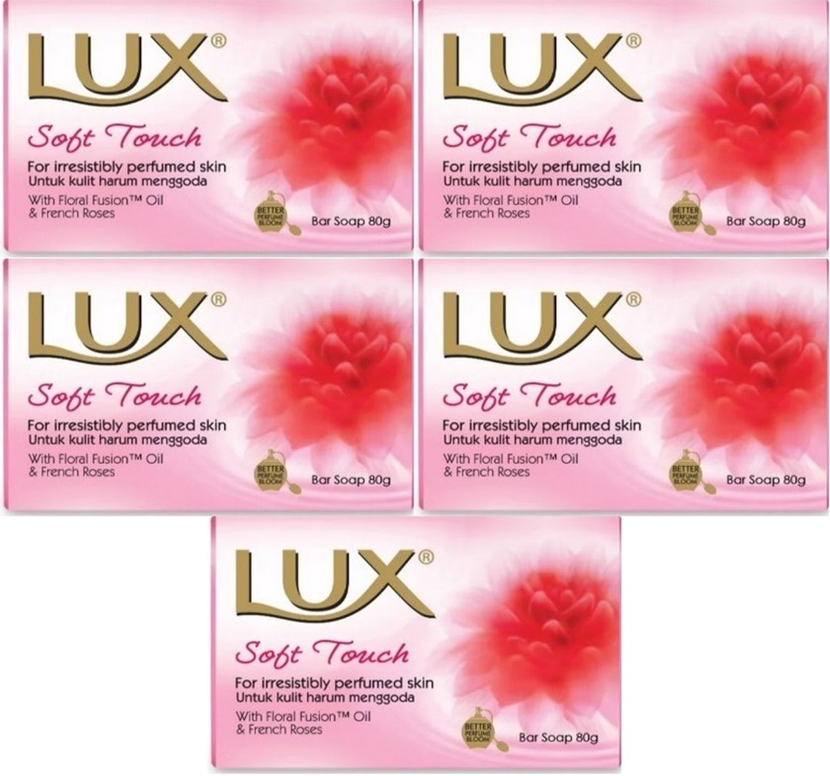 Lux Sabun 80GR Soft Touch (Yumuşak Dokunuş) (5 Li Set)