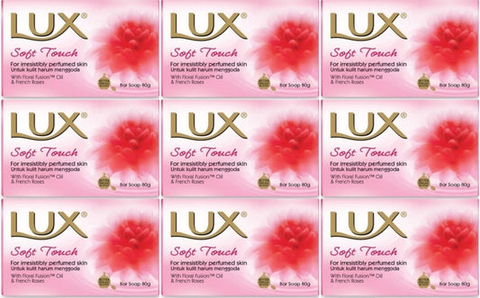 Lux Sabun 80GR Soft Touch (Yumuşak Dokunuş) (9 Lu Set)
