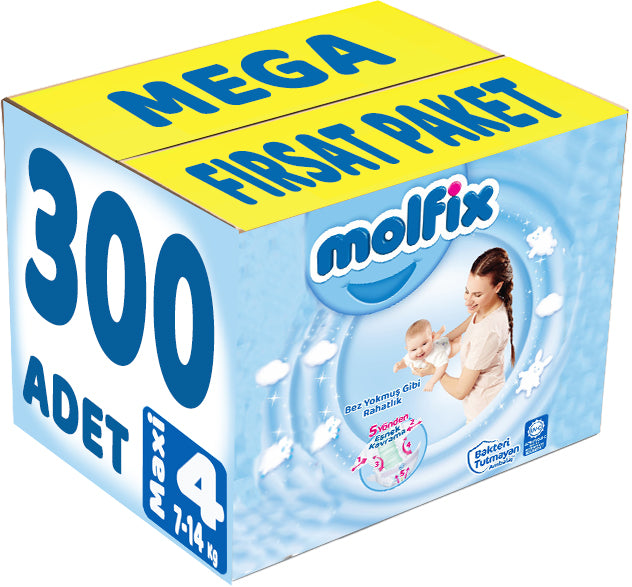 Molfix Bebek Bezi 4 Beden 7-14 KG Maxi 310 Adet Mega Fırsat Pk