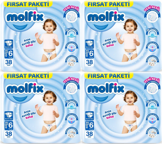 Molfix Bebek Bezi 6 Beden 15+ KG Extra Large 152 Adet Avantaj Fırsat Pk
