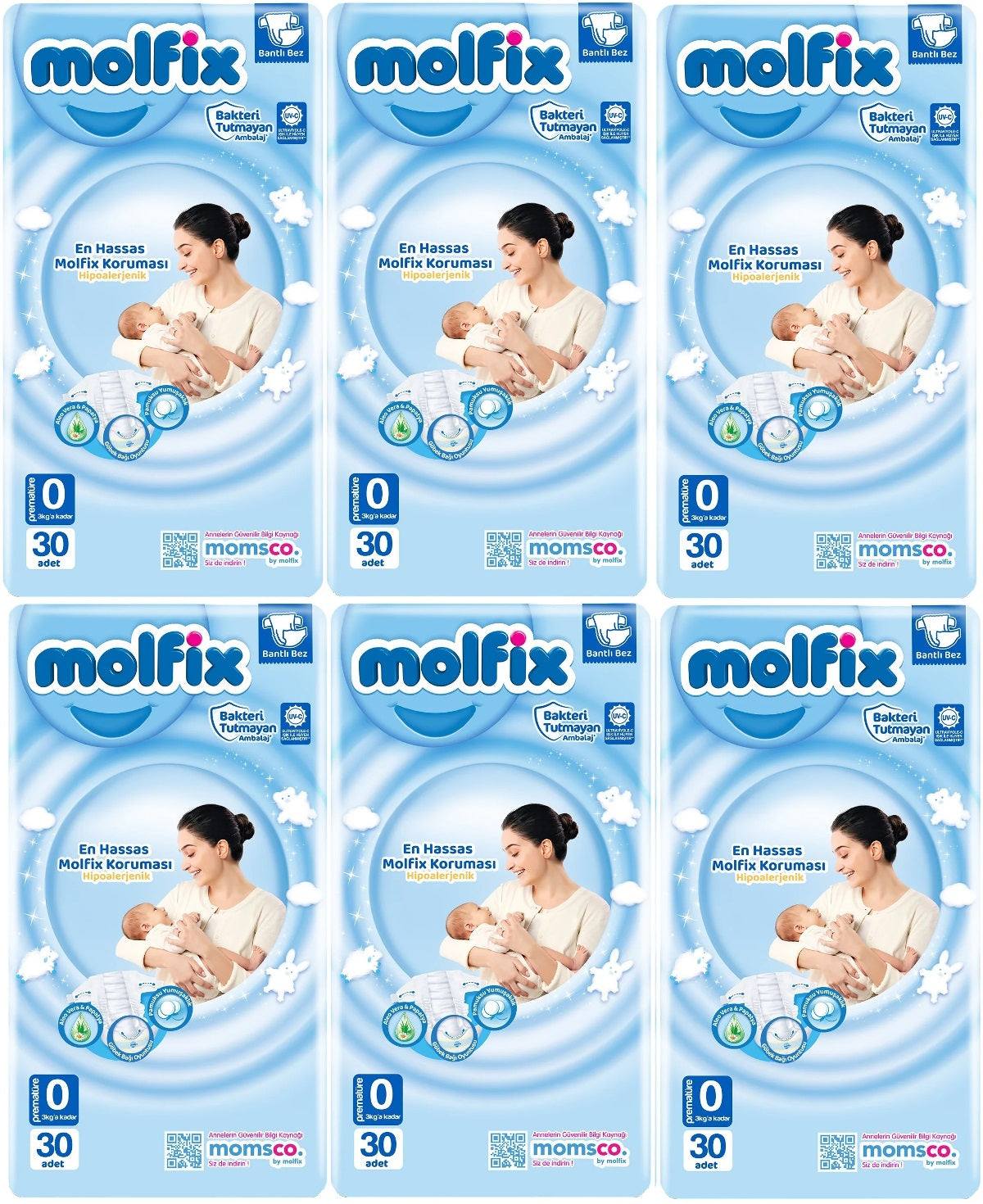 Molfix Bebek Bezi Ekonomik 0 Beden 0-3 KG Prematüre 180 Adet