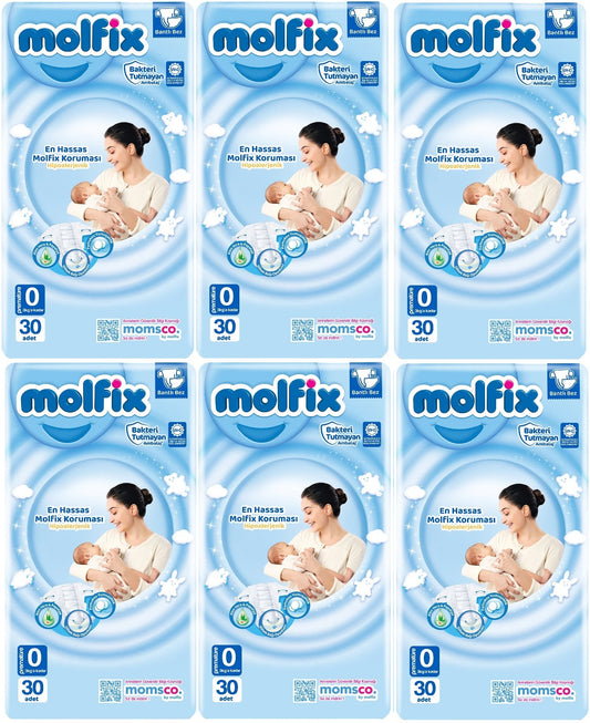 Molfix Bebek Bezi Ekonomik 0 Beden 0-3 KG Prematüre 180 Adet