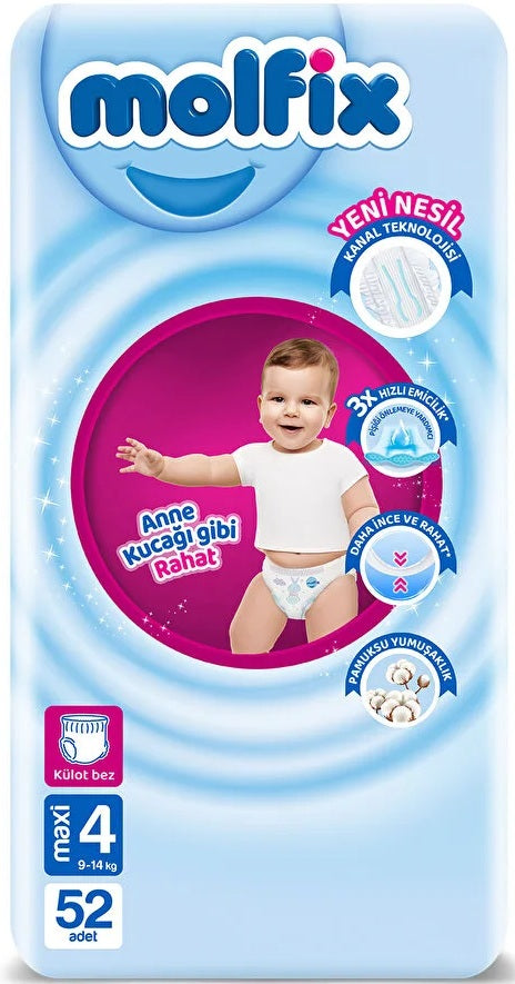 Molfix Külot Bebek Bezi 4 Beden 9-14 KG Maxi 52 Adet Fırsat Pk