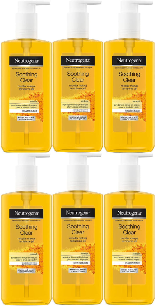 Neutrogena Soothing Clear Micellar Yüz Temizleme Jeli 200ML (6 Lı Set)