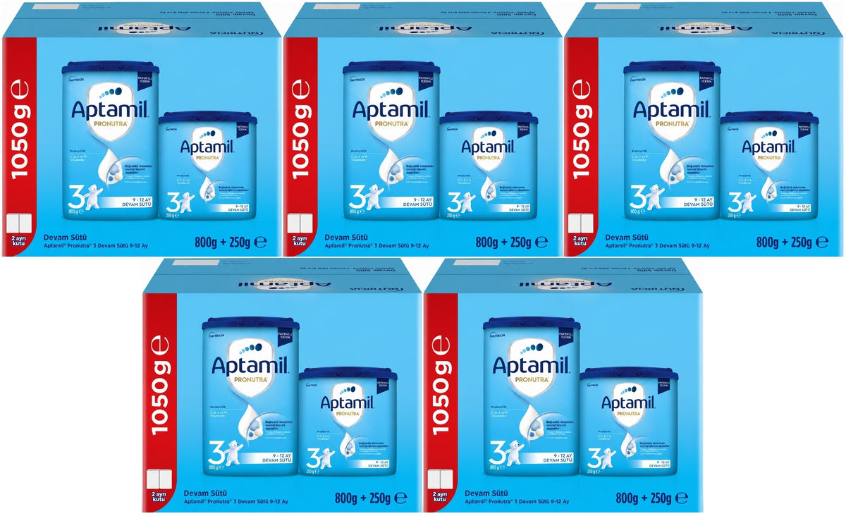 Nutrıcıa Aptamil Pronutra 1050GR (800+250GR) Devam Sütü No:3 (9-12 Ay) Avantaj Pk (5 Li Set)