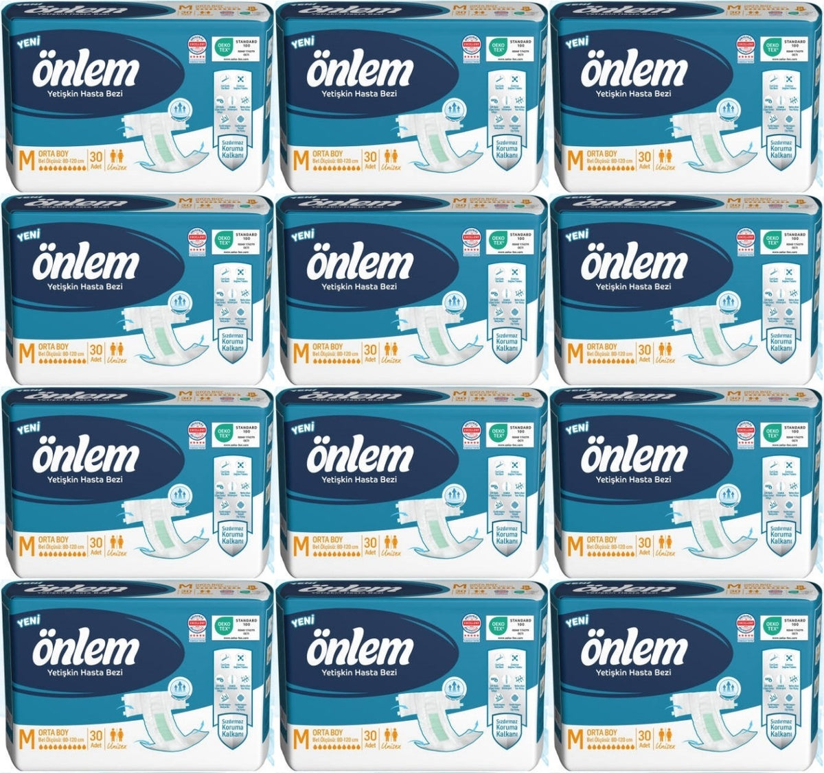 Önlem Yetişkin Bezi Bel Bantlı Tekstil Yüzey M - Medium - Orta 360 Adet (12PK*30)
