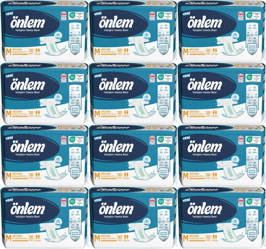 Önlem Yetişkin Bezi Bel Bantlı Tekstil Yüzey M - Medium - Orta 360 Adet (12PK*30)