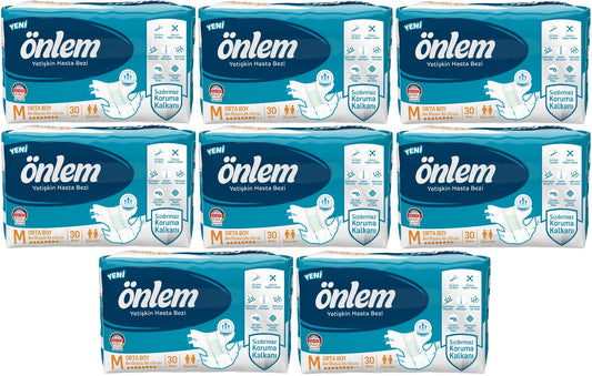 Önlem Yetişkin Bezi Bel Bantlı Tekstil Yüzey M - Medium - Orta 240 Adet (8PK*30)