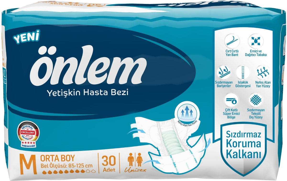 Önlem Yetişkin Bezi Bel Bantlı Tekstil Yüzey M - Medium - Orta (30 Adet)