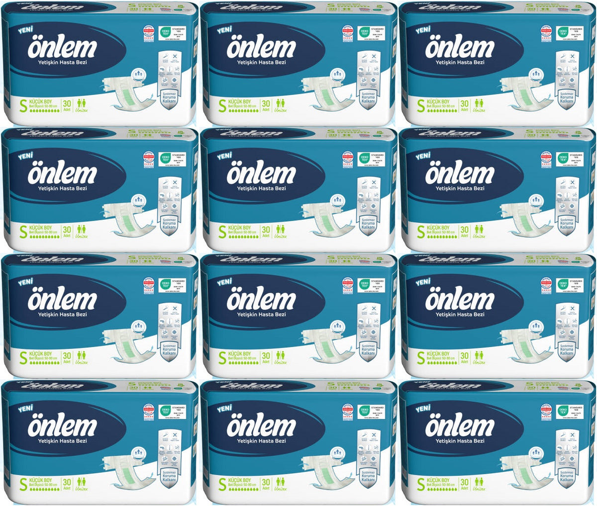 Önlem Yetişkin Bezi Bel Bantlı Tekstil Yüzey S - Small - Küçük 360 Adet (12PK*30)