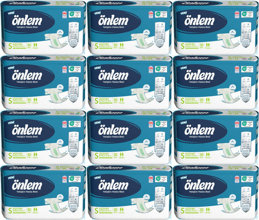 Önlem Yetişkin Bezi Bel Bantlı Tekstil Yüzey S - Small - Küçük 360 Adet (12PK*30)