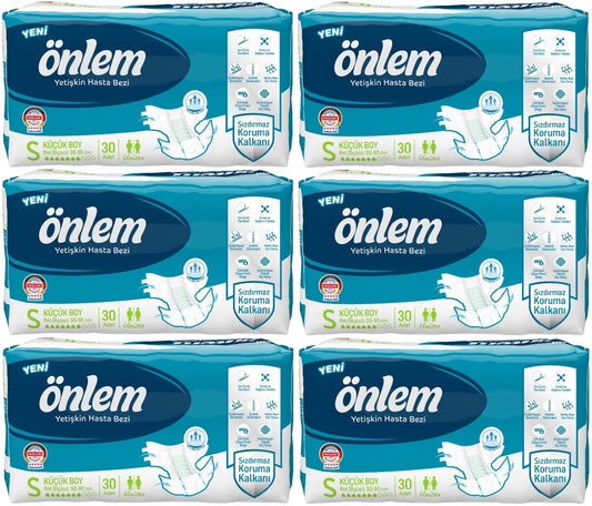 Önlem Yetişkin Bezi Bel Bantlı Tekstil Yüzey S - Small - Küçük 180 Adet (6PK*30)