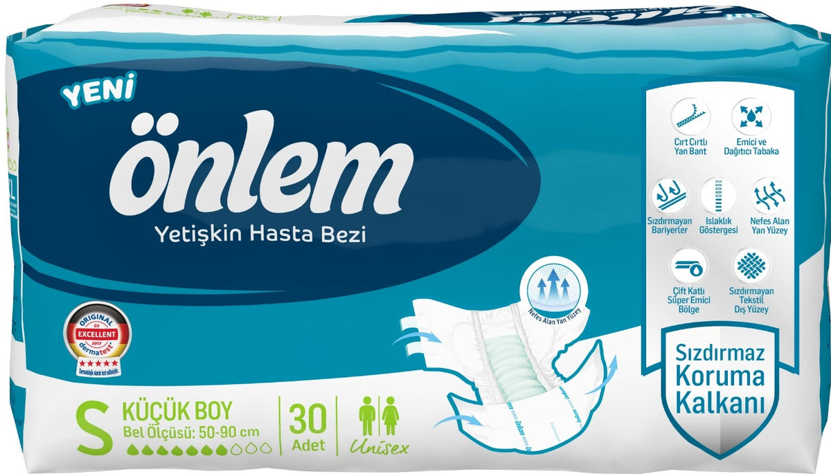 Önlem Yetişkin Bezi Bel Bantlı Tekstil Yüzey S - Small - Küçük (30 Adet)