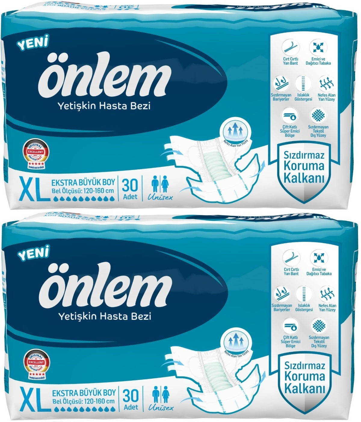 Önlem Yetişkin Bezi Bel Bantlı Tekstil Yüzey XL - Extra Large - Ekstra Büyük 60 Adet (2PK*30)