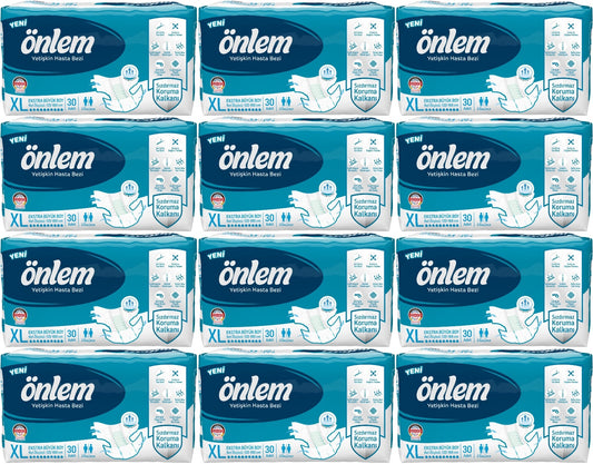 Önlem Yetişkin Bezi Bel Bantlı Tekstil Yüzey XL - Extra Large - Ekstra Büyük 360 Adet (12PK*30)
