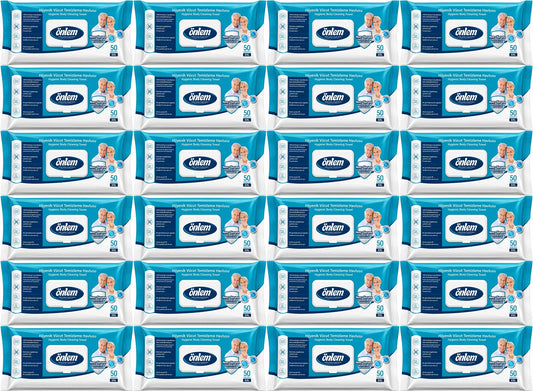 Önlem Hijyenik Vücut Temizleme Islak Mendil Havlu 1200 Yaprak (24PK*50)
